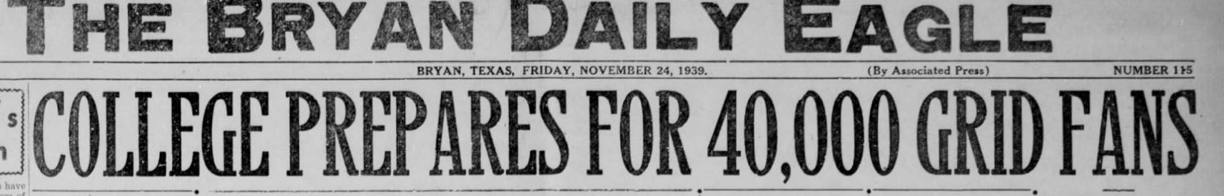 The Eagle Archives: November 24, 1939